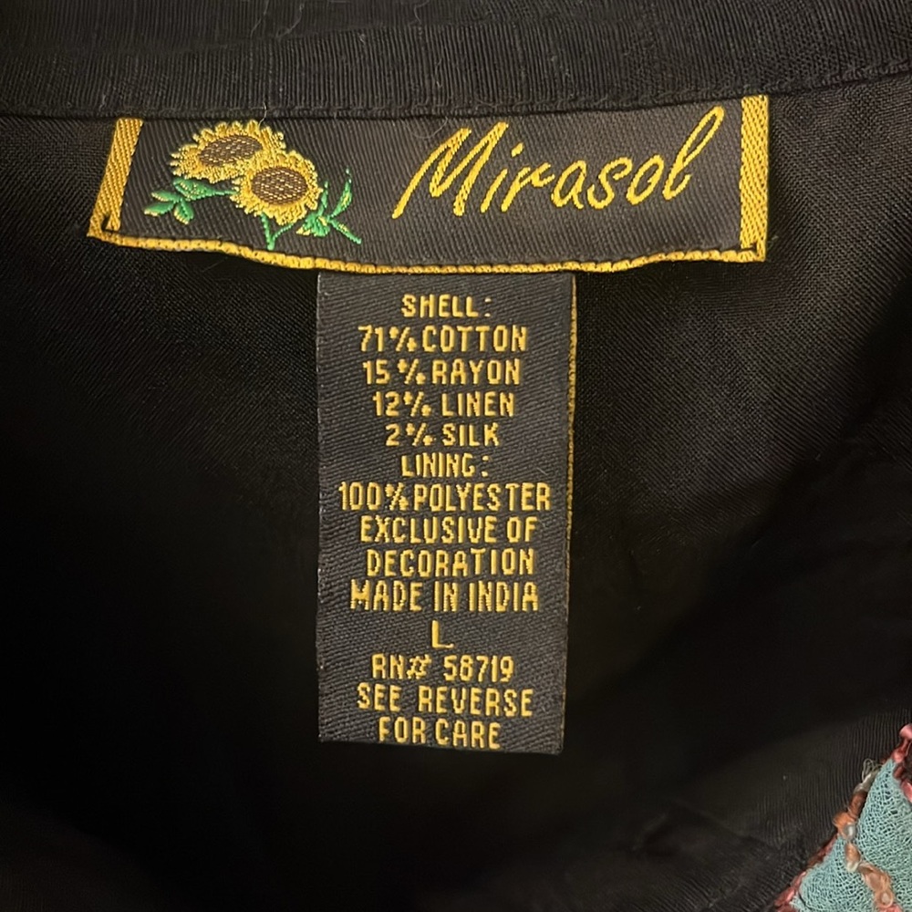 Mirasol Embroidered Shirt/Jacket Size Large - Picture 10 of 11
